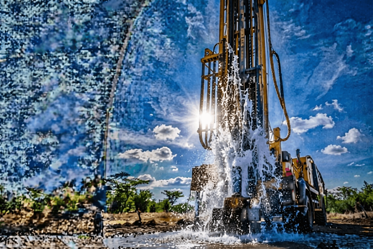 Drilling rig on site in Ghana