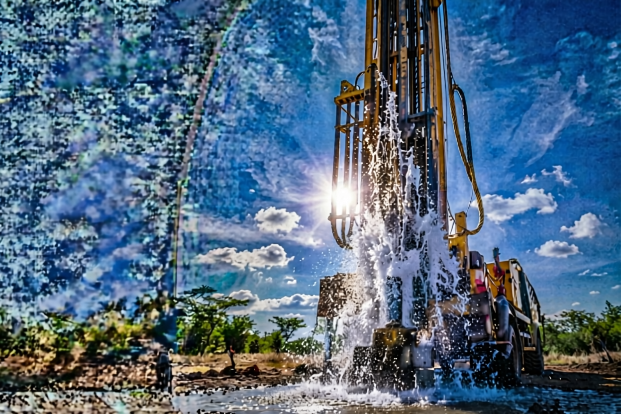 Drilling rig on site in Ghana
